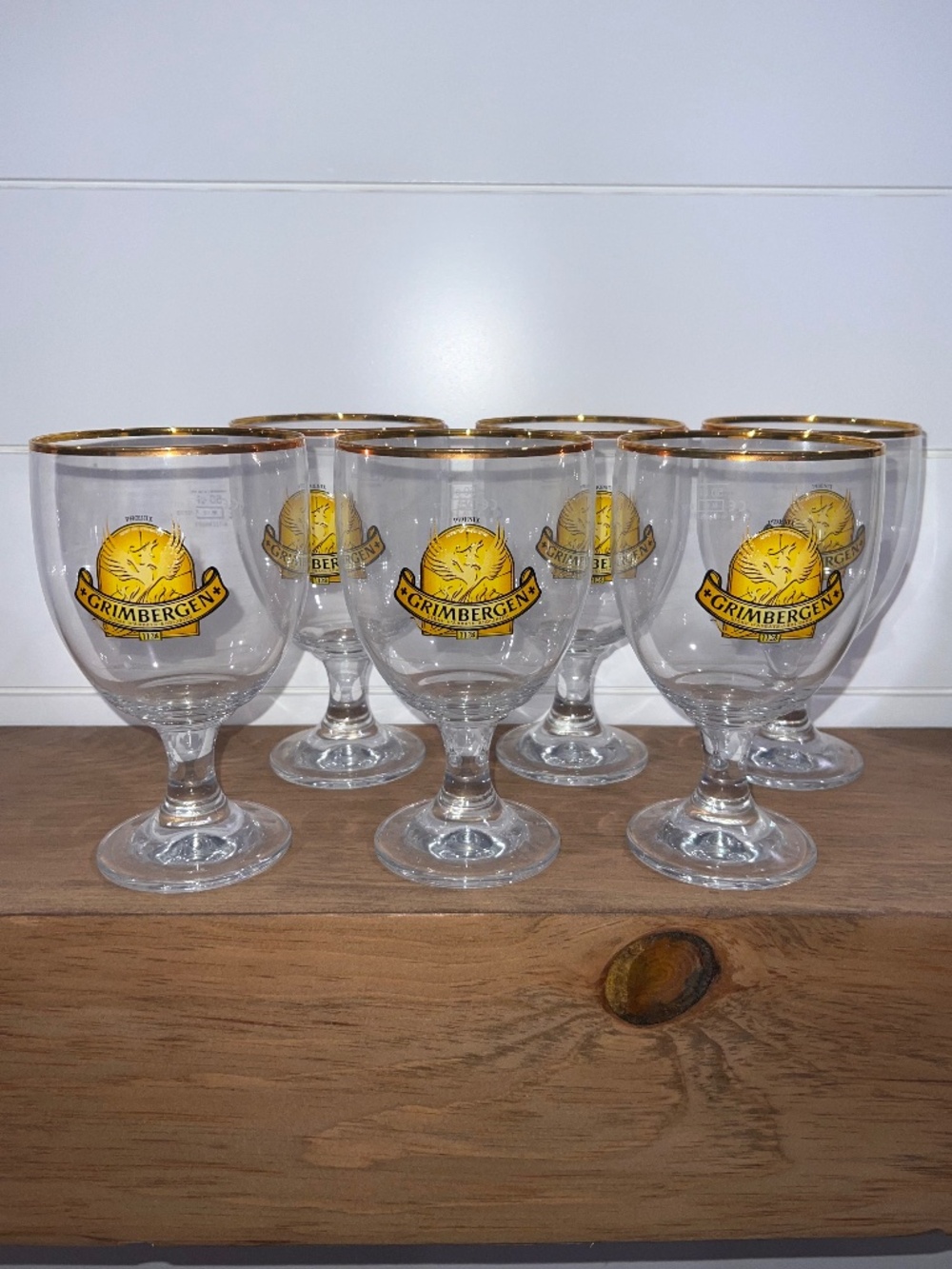 Official Ritzenhoff Grimbergen Belgian Beer Goblet with Phoenix Logo -Set of Six